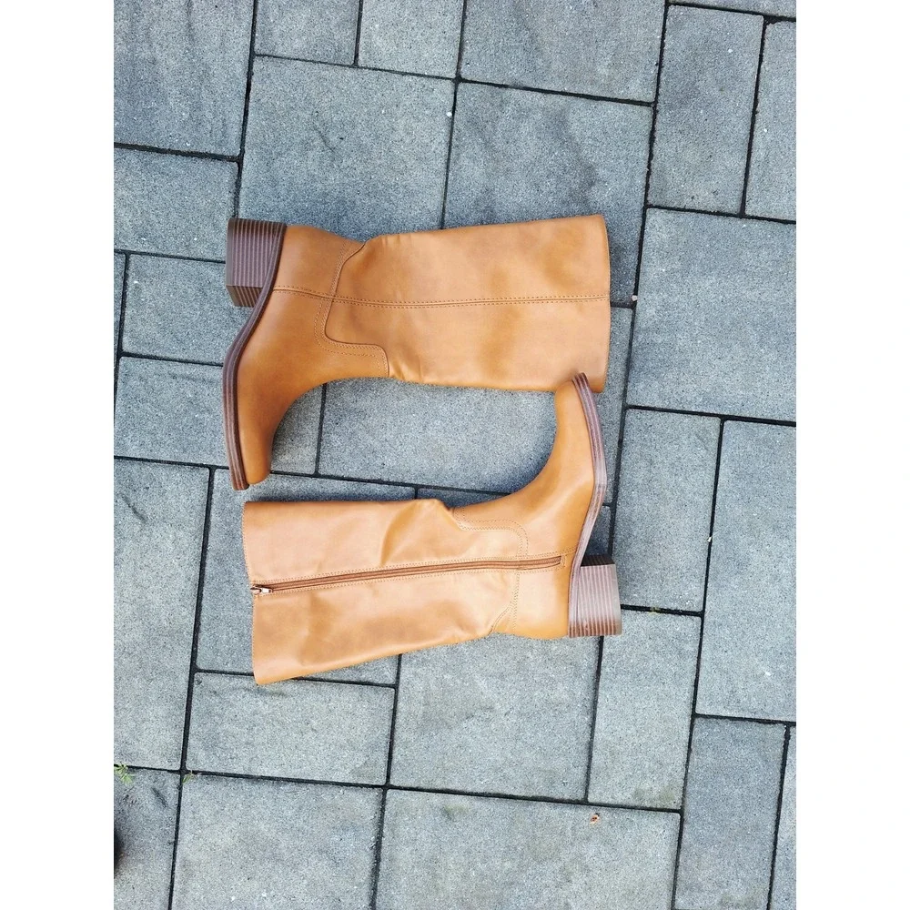 Indigo Rd. Womens Iroshan Cognac Tan Tall Knee High Boots Sz 11M Block Heel NWB